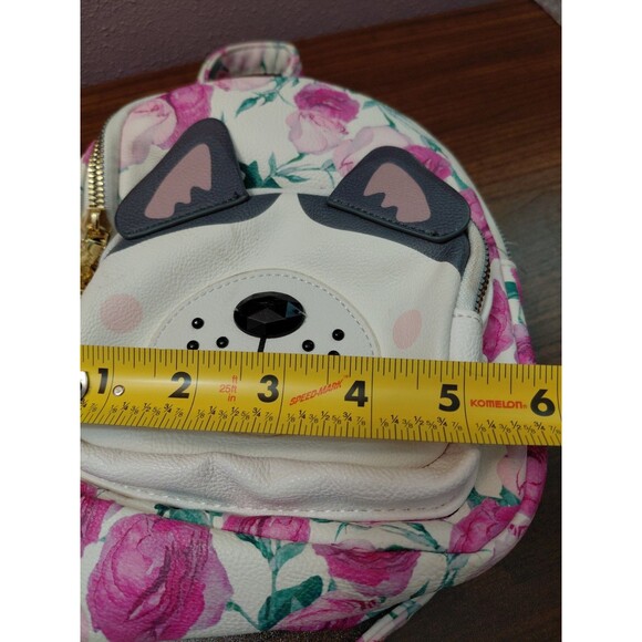 Betsey Johnson Husky Dog Floral Mini Backpack - Picture 13 of 15